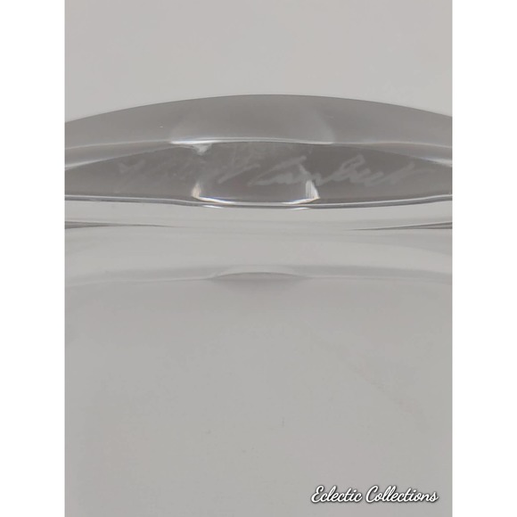 Signed Val Saint Lambert Clear 1960's Aashtray  ~Belgium. - Picture 4 of 5
